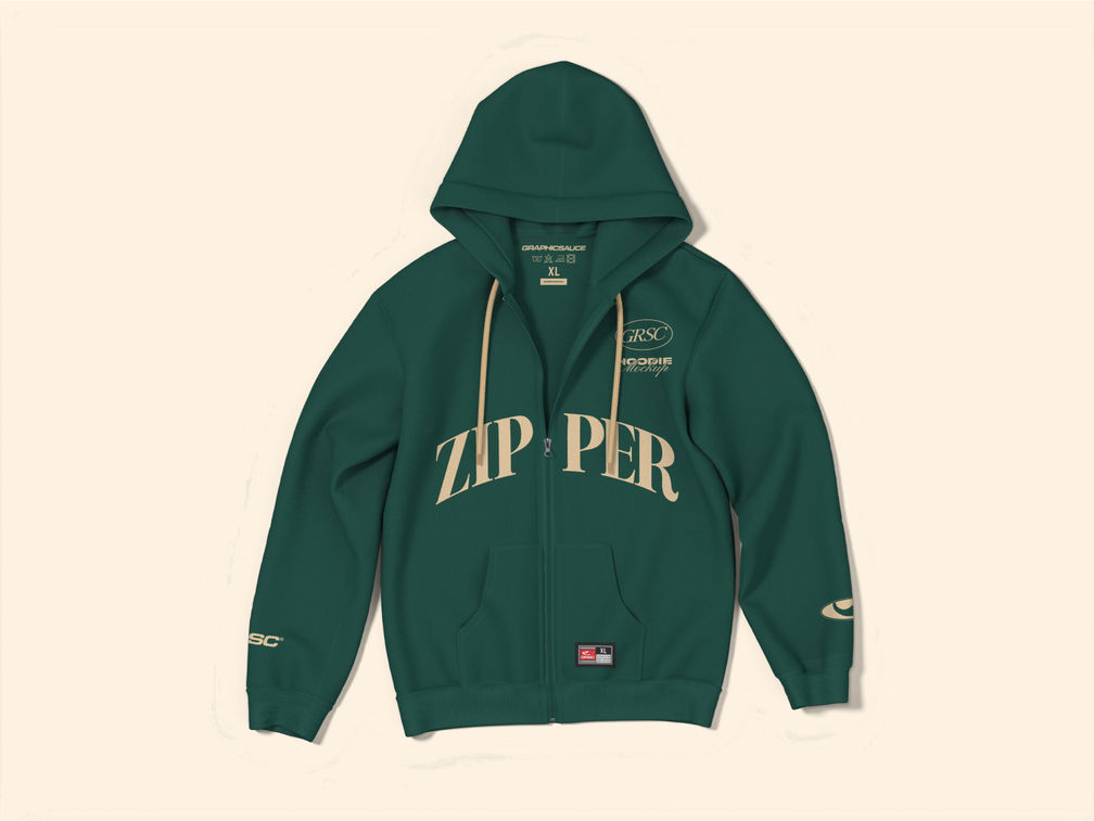 Zipper Hoodie Mockup Top View Preview 1