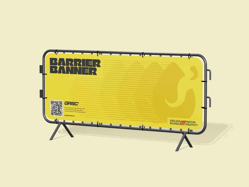 Barrier Banner Mockup Front View Preview 1