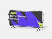Barrier Banner Mockup Front View Preview 3