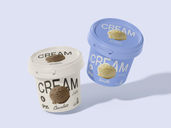Bucket Ice Cream Cup Mockup Flying View Preview 2