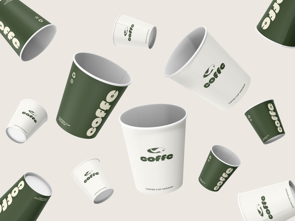 Coffe Cup Mockup Flying View Preview 1