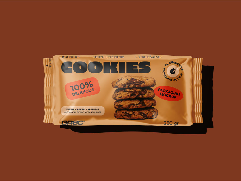 Cookies Packaging Mockup Top View Preview 1