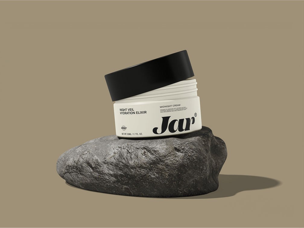 Cosmetic Jar With Stone Mockup Front View Preview 1