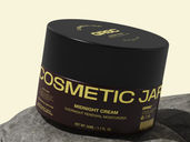 Cosmetic Jar With Stone Mockup Half Side View Preview 4