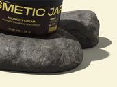Cosmetic Jar With Stone Mockup Half Side View Preview 5