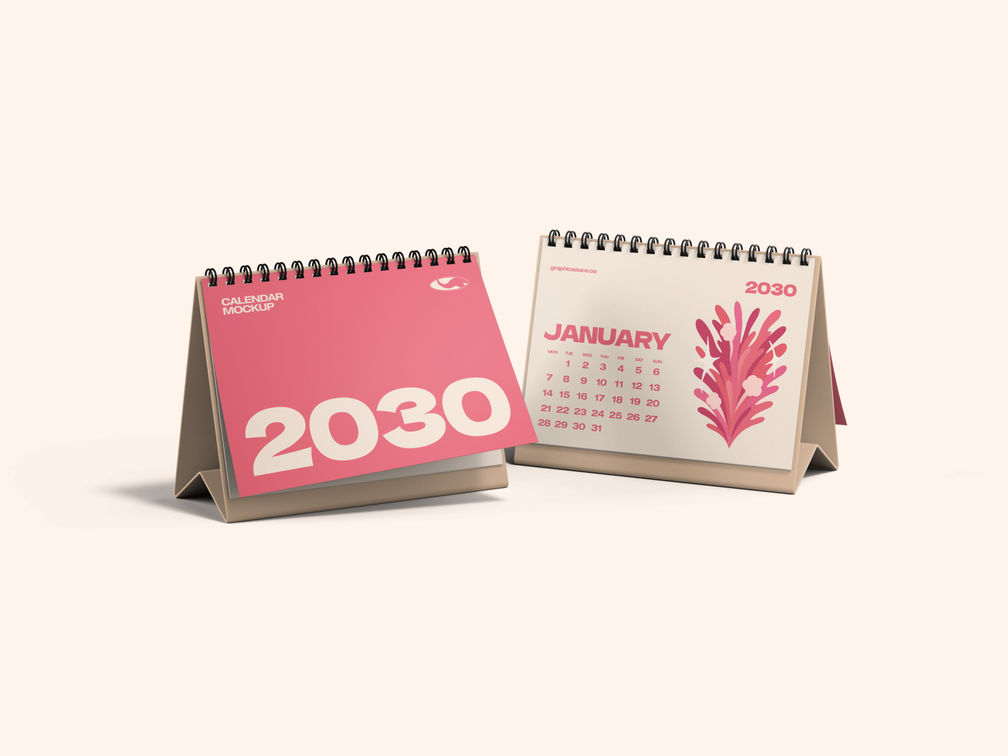 Desk Calendar Mockup Side View Preview 1 1