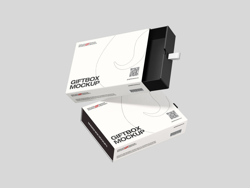 Drawer Gift Box Mockup Flying View Preview 1