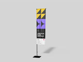 Event Vertical Flag Mockup Half Side View Preview 2