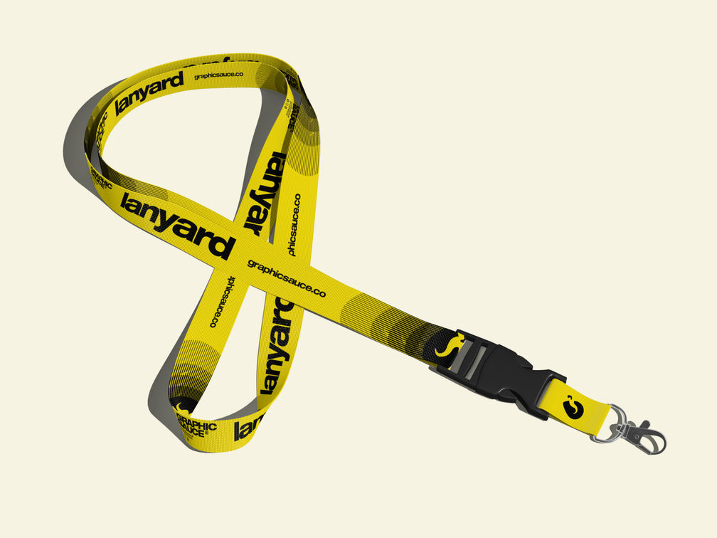 Fabric Lanyard Mockup Front View Preview 1