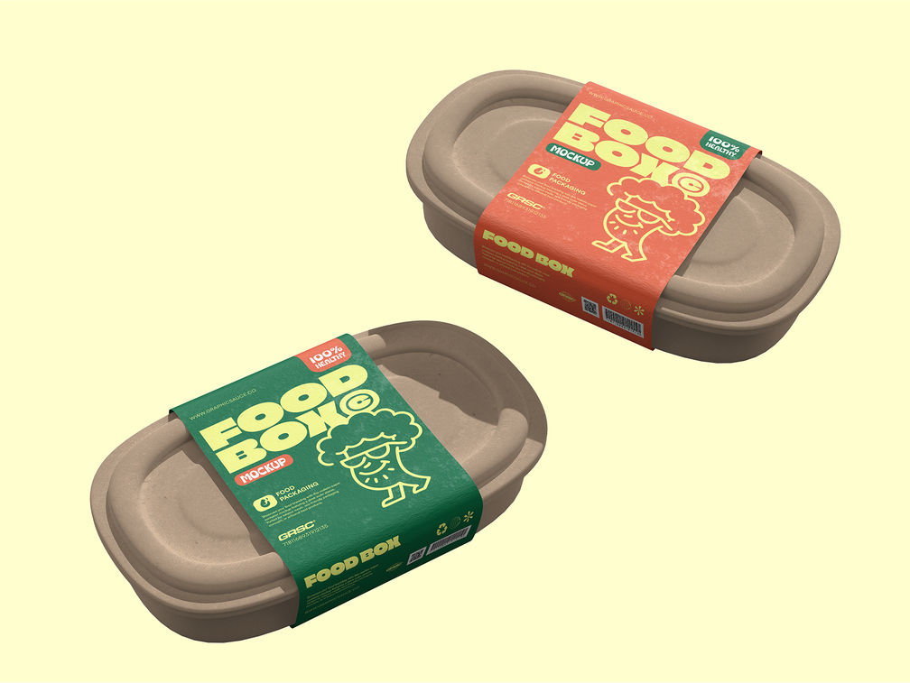 Food Eco Container Mockup Flying View Preview 1