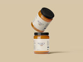 Honey Mason Jar Mockup Flying View Preview 3