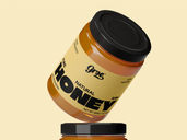 Honey Mason Jar Mockup Flying View Preview 4