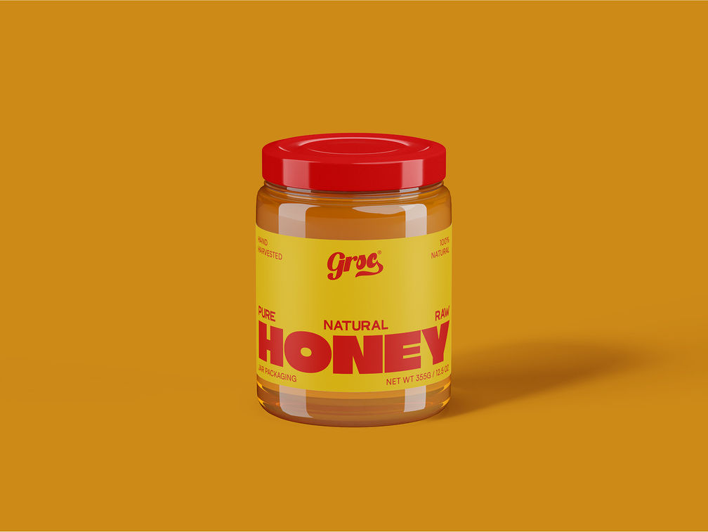 Honey Mason Jar Mockup Front View Preview 1