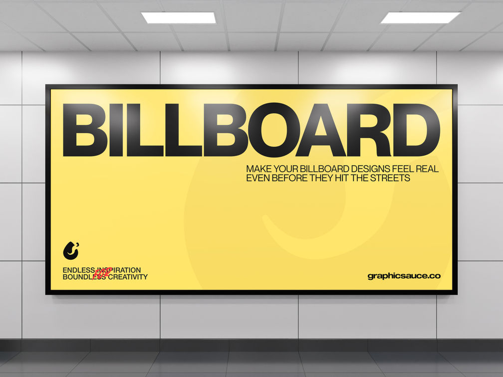 Indoor Billboard Mockup Front View Preview 1