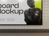 Indoor Subway Billboard Mockup Front View Preview 5