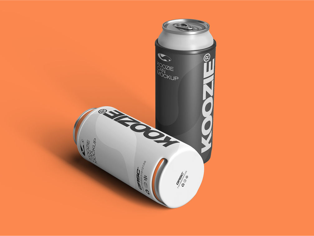 Koozie Can Mockup Half Side View Preview 1
