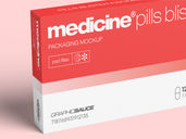 Medicine Pills Box Mockup Half Side View Preview 4