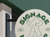 Outdoor Round Signage Mockup Half Side View Preview 4