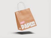 Paper Bag Mockup Flying View Preview 02