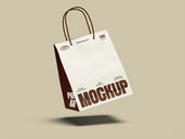 Paper Bag Mockup Flying View Preview 03