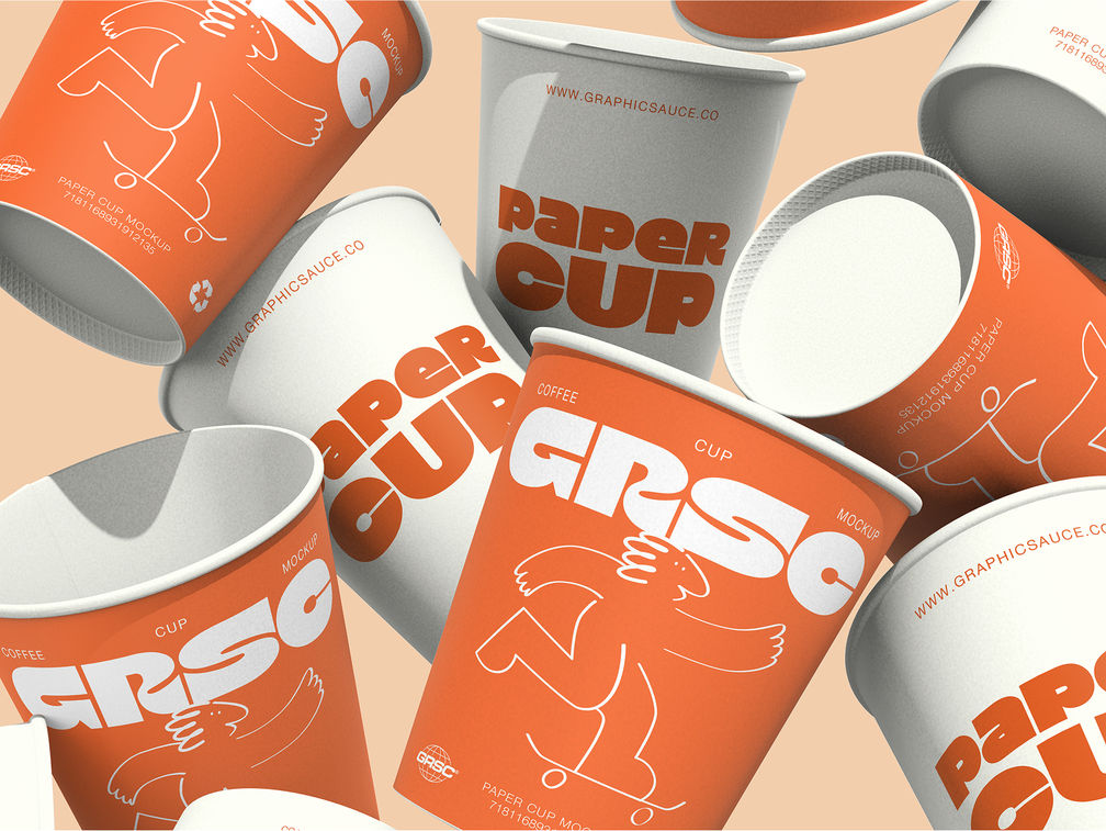 Paper Coffee Cup Mockup Front View Preview 1