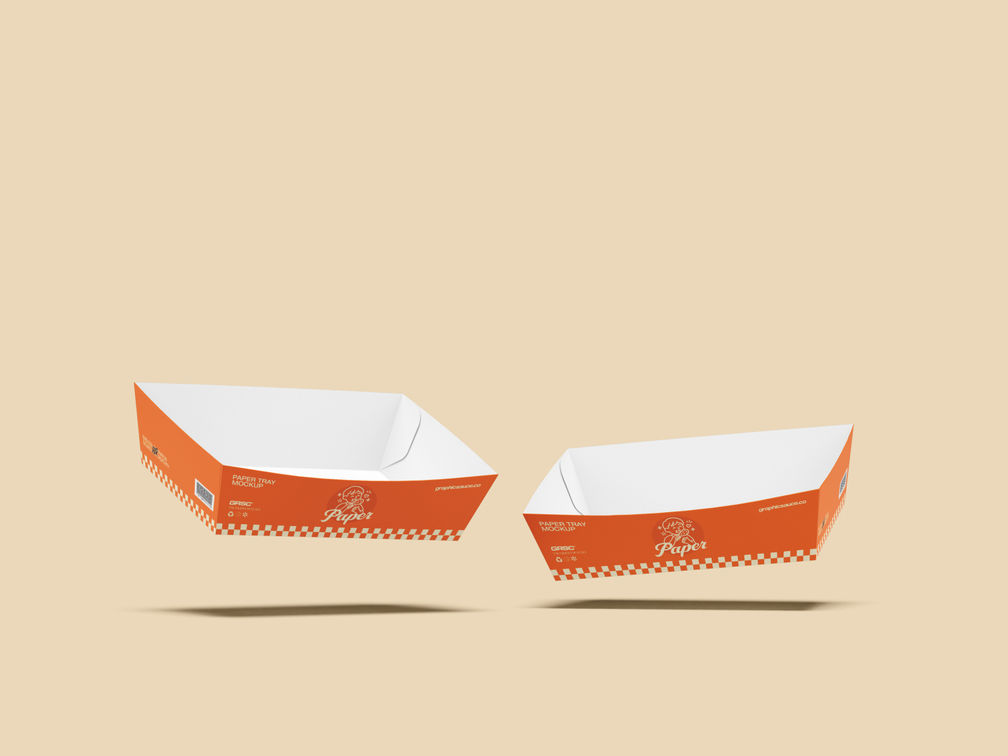 Paper Tray Mockup Flying View Preview 01