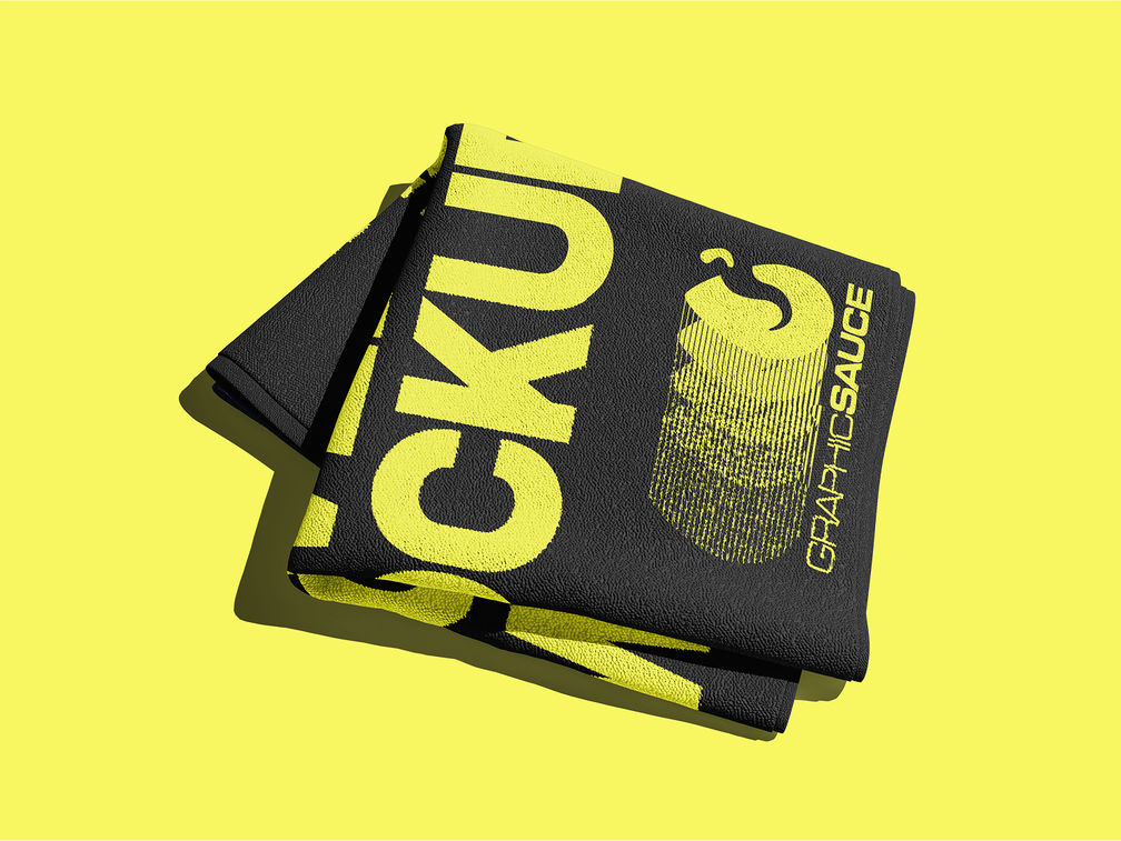 Sport Towel Mockup Half Side View Preview 1