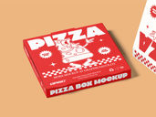Square Pizza Box Mockup Half Side View Preview 3