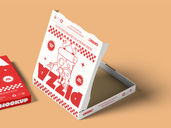 Square Pizza Box Mockup Half Side View Preview 4
