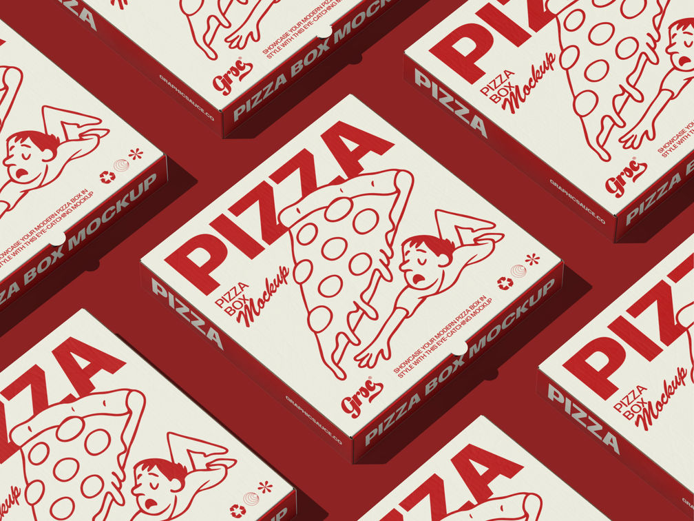 Square Pizza Box Mockup Top View Preview 01