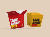 Takeaway Rice Box Packaging Mockup Flying View Preview 2