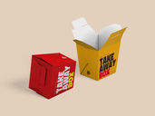 Takeaway Rice Box Packaging Mockup Half Side View Preview 2