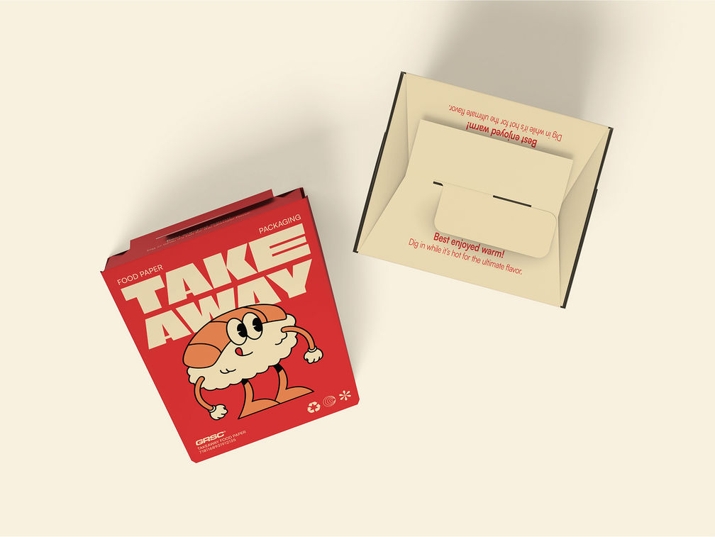 Takeaway Rice Box Packaging Mockup Top View Preview 1