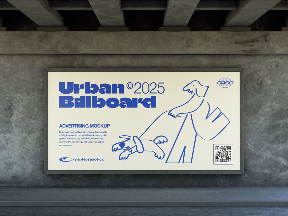 Urban Outdoor Billboard Mockup Front View Preview 1