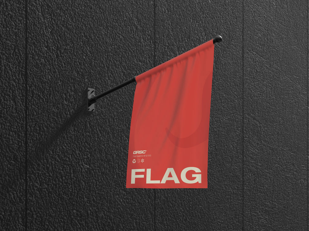 Wall Flag Mockup Front View Preview 01