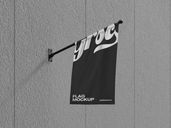 Wall Flag Mockup Front View Preview 02