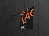 Wall Flag Mockup Front View Preview 03