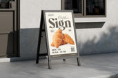A Frame Sidewalk Storefront Mockup For Cafe Sign Preview 3