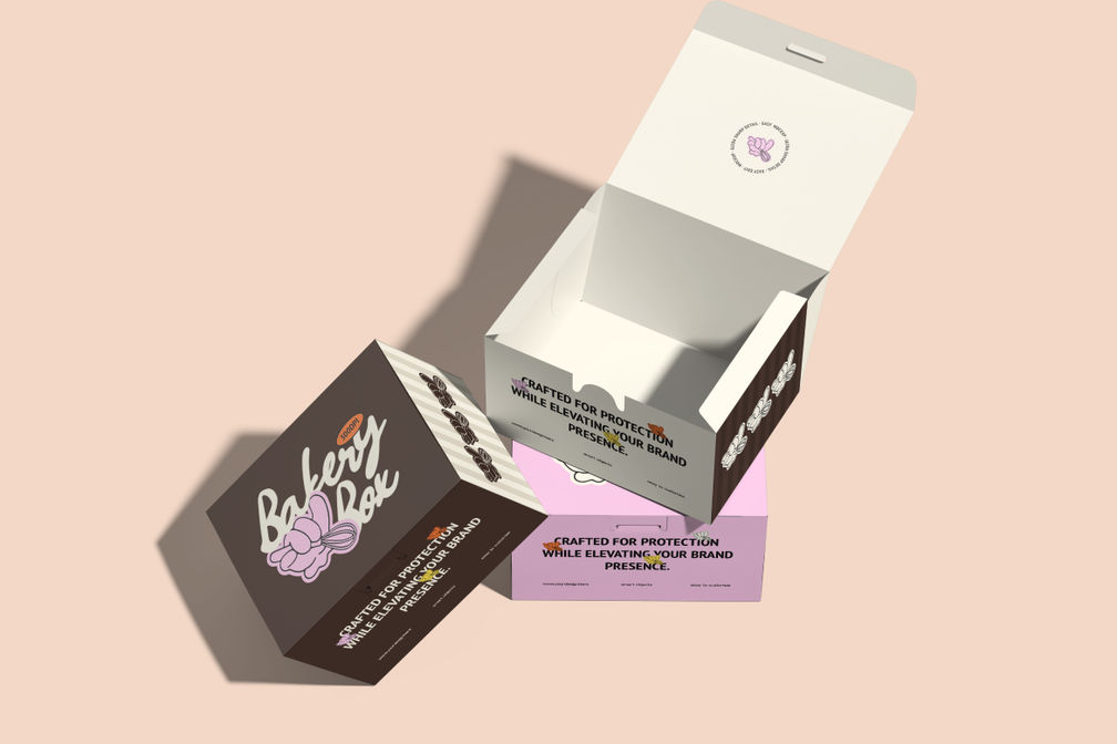 Bakery Cake Box Packaging Mockup For Branding Preview 1