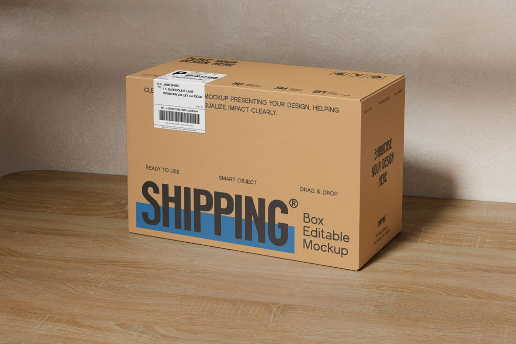 Cardboard Shipping Box Mockup For Packaging Preview 1