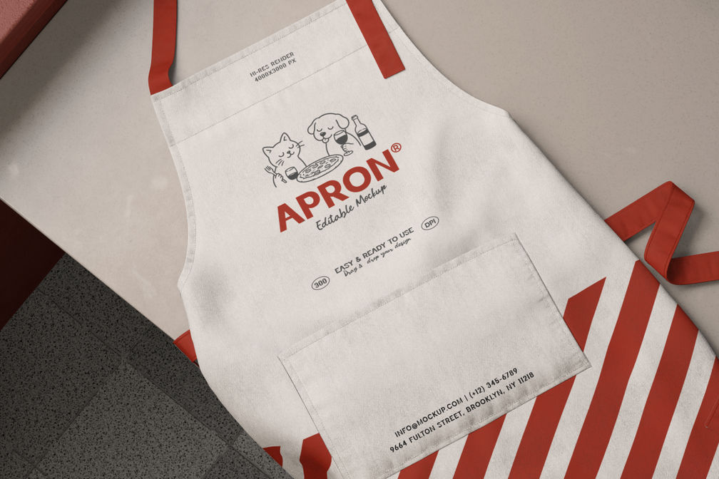 Chef Kitchen Cooking Apron Mockup Preview 2