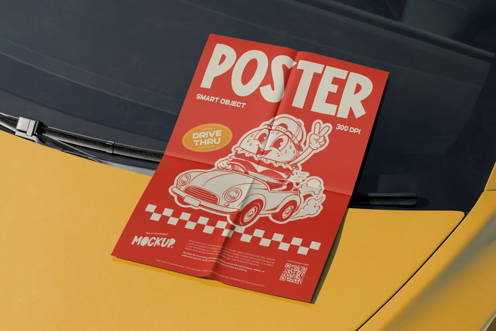 Folded Advertising Poster Mockup For Event Ads Preview 2