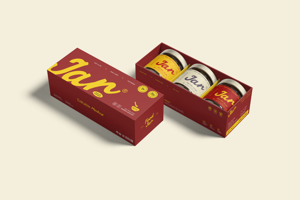 Gift Box Jar Packaging Mockup For Branding Preview 1