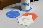 Hexagonal Coaster And Mug Mockup For Cafe Branding Preview 10