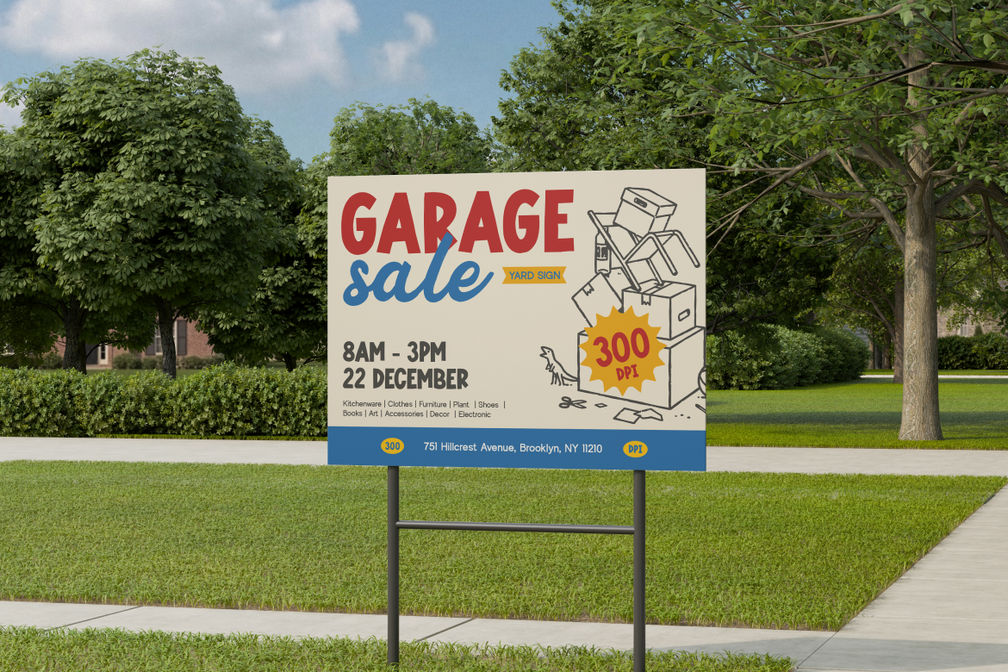 Outdoor Garage Sale Yard Sign Mockup For Events Preview 3