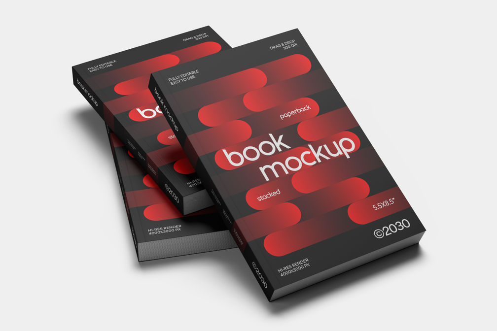 Paperback Book Stack Mokup For Stationery Preview 1