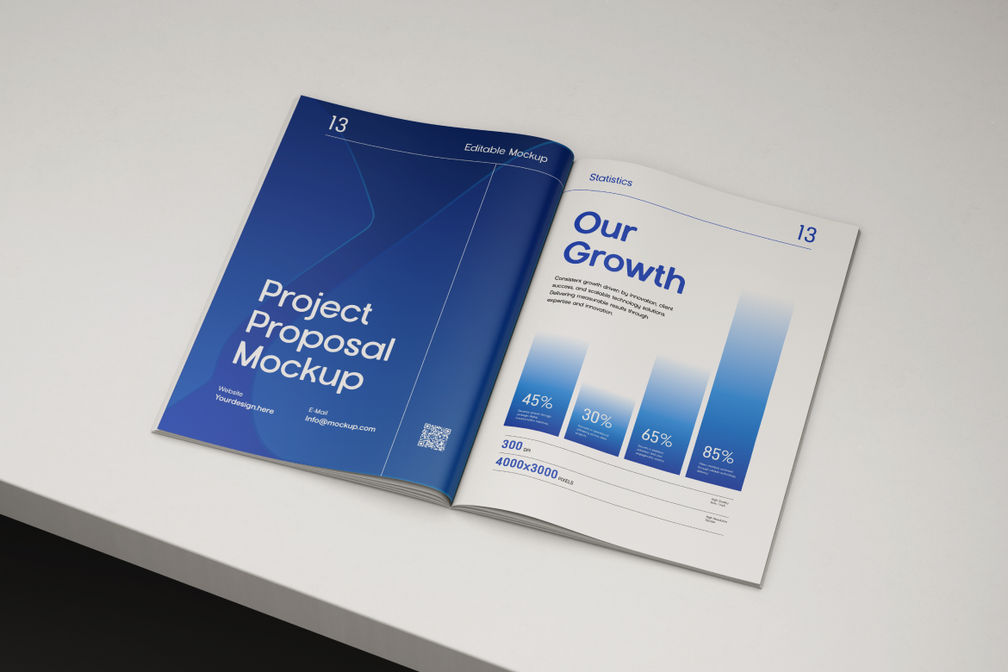 Project Proposal Magazine Mockup For Office Preview 1