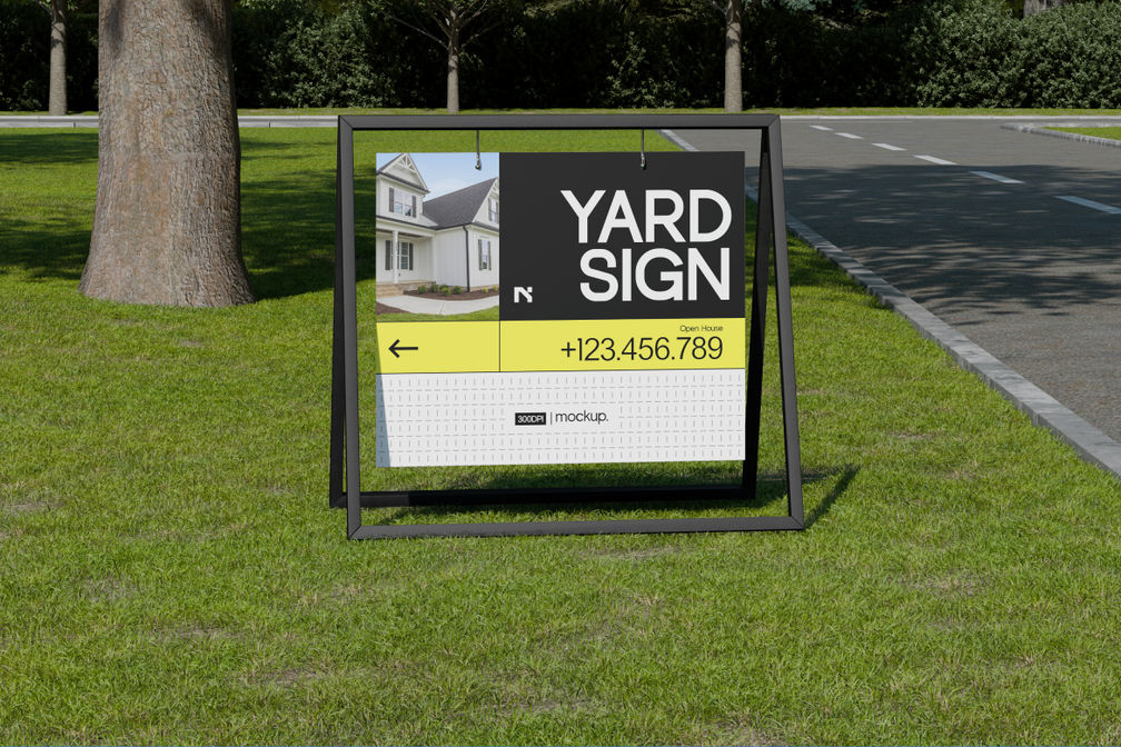 Real Estate Yard Sign Mockup For Ads Preview 1