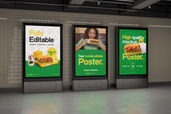 Vertical Billboard Advertising Subway Mockup Preview 3