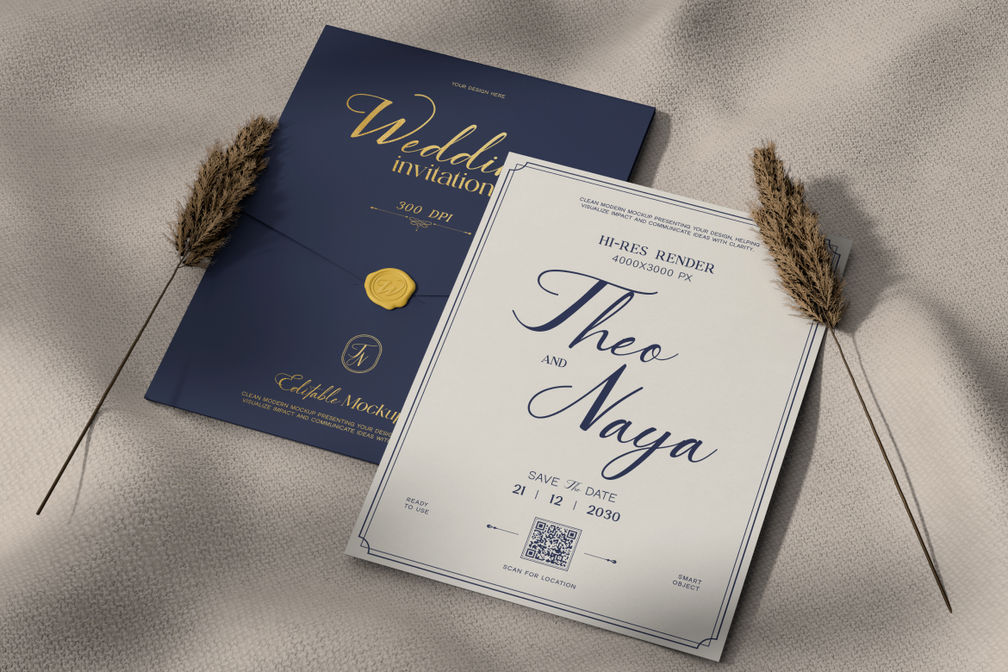 Wedding Invitation Card Mockup For Event Preview 1
